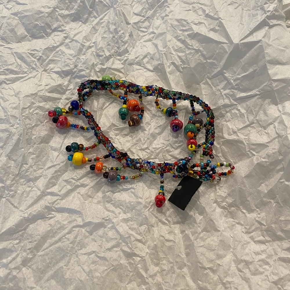 Hand beaded anklet